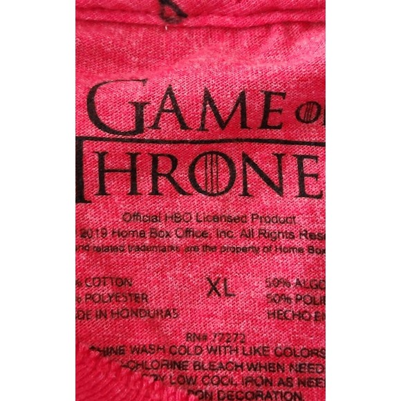 Game Of Thrones T-Shirt Men's Size XL Red Graphic Short Sleeve Crew Neck - Picture 5 of 7